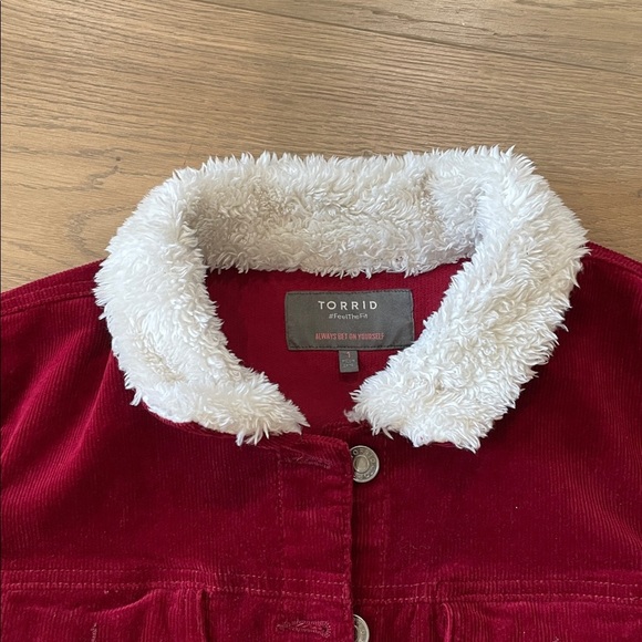 Torrid Corduroy Sherpa Collar Trucker Jacket Size 1 - Picture 10 of 16
